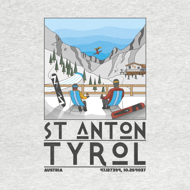 St Anton, Tyrol, Austria Retro Travel by JDP Designs